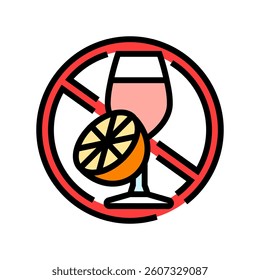 avoiding acidic foods drinks color icon vector. avoiding acidic foods drinks sign. isolated symbol illustration
