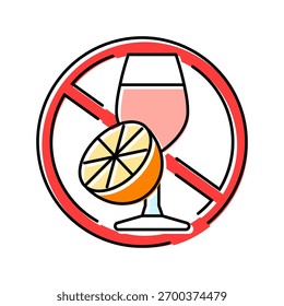 avoiding acidic foods drinks color icon vector. avoiding acidic foods drinks sign. isolated symbol illustration