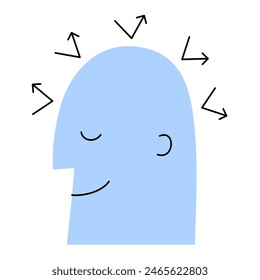 Avoiding distractions. Illustration of human facial expressions.