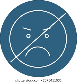 Avoiding emotion Outline line art icon