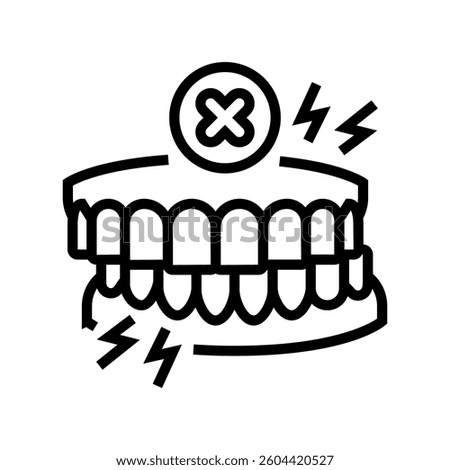 avoiding grinding teeth oral care line icon vector. avoiding grinding teeth oral care sign. isolated contour symbol black illustration