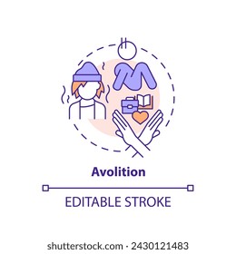 Avolition multi color concept icon. Lack of motivation. Social issues. Round shape line illustration. Abstract idea. Graphic design. Easy to use in infographic, presentation, brochure, booklet