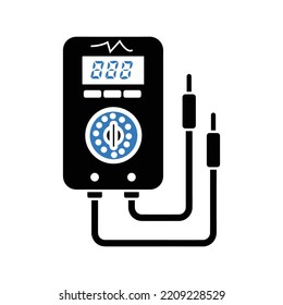 Avometer Car Voltage Meter Icon | Black Vector Illustration |