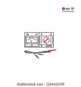 Avometer - vector thin line icon on white background. Symbol for web, infographics, print design and mobile UX/UI kit. Vector illustration, EPS10.