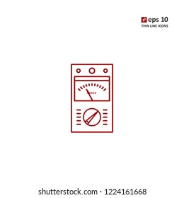 Avometer - vector thin line icon on white background. Symbol for web, infographics, print design and mobile UX/UI kit. Vector illustration, EPS10.