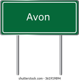 Avon , Colorado , road sign green vector illustration, road table, USA city