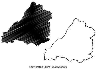 Avon county (United Kingdom,  non-metropolitan and ceremonial county of England) map vector illustration, scribble sketch Avon map