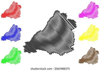 Avon County (Vereinigtes Königreich, nicht-metropolitanes und zeremonielles County von England), Vektorgrafik, Skizze Avon map