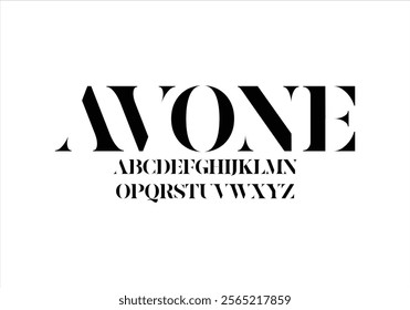 AVONE font for logo and headline. Isolated vector typeset