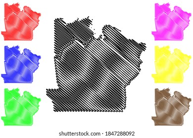 Avoyelles County, Louisiana (U.S. county, United States of America, USA, U.S., US) map vector illustration, scribble sketch Avoyelles Parish map