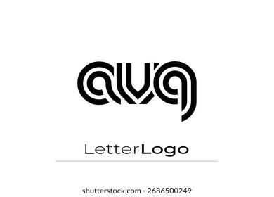 AVQ Creative Diseño de Logo de Letra Moderna Única. Diseño elegante del logotipo del monograma con los Elementos decorativos y la tipografía