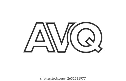 AVQ logo design template with strong and modern bold text. Initial based vector logotype featuring simple and minimal typography. Trendy company identity ideal for businesses brand presence.