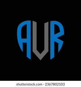 Diseño creativo del logo de la carta AVR. Diseño único AVR.
