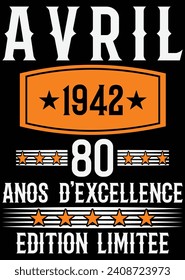 Avril 1942 80 Anos D'Excelleps archivo de corte para máquina de corte