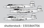 Avro Canada CF-100 Canuck. Outline vector drawing