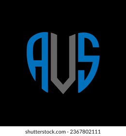 Diseño creativo del logo de la carta AVS. Diseño único AVS.
