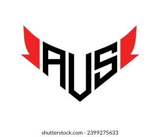 AVS letter logo design template.