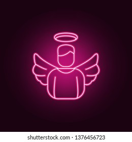 avtarka male angels neon icon. Elements of Angel and demon set. Simple icon for websites, web design, mobile app, info graphics