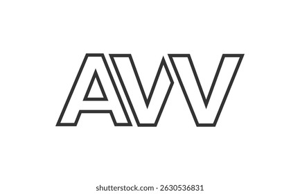 AVV logo design template with strong and modern bold text. Initial based vector logotype featuring simple and minimal typography. Trendy company identity ideal for businesses brand presence.