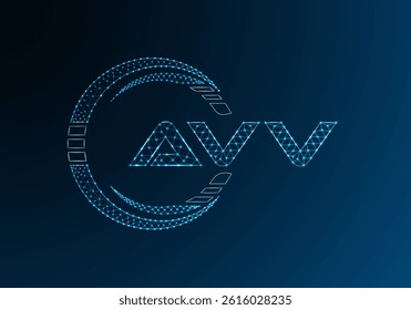 AVV low poly letter logo vector design. AVV lower poly logo design. 