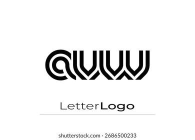 AVW Creative Unique Modern Letter Logo Design. Elegant Monogram Logo Design with Decorative Elements and Typography