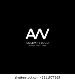 Letra AVW logotipo inicial Vector de diseño Ilustración, letra logotipo AV, letras alfabéticas creativas Logo de los inicios.AVW, WA, AW, VA,