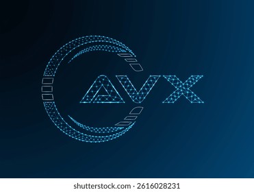 AVX low poly letter logo vector design. AVX lower poly logo design. 