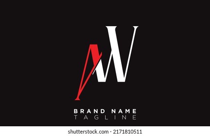 AW Alphabet letters Initials Monogram logo WA, A and W