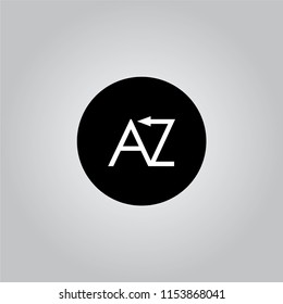 AW UP TO AZ LOGO DESIGN WITH BLACK AND WHITE CREATIVE ICON TEXT LETTER VECTOR.