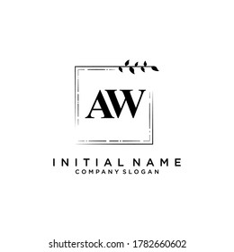 AW Beauty vector initial logo, handwriting logo of initial signature, wedding, fashion, jewelry, boutique, floral and botanical with creative template for any company or business.