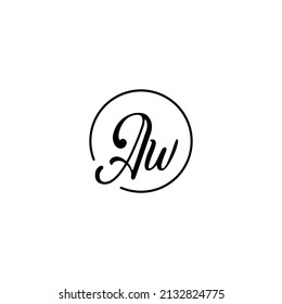AW concepto femenino concepto logotipo inicial mejor para la belleza y la moda