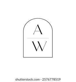 AW Classic Monogram.Modern Creative AW Logo Design. icon initial Based Monogram and Letters in Luxury vector.