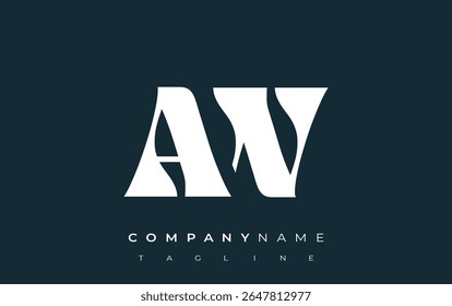 AW Creative Abstract Typography Logo Design. Elegant logo combining bold typography and creative shapes, ideal for branding and identity solutions.