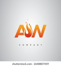AW Creative Fire Letter Diseño de Logo