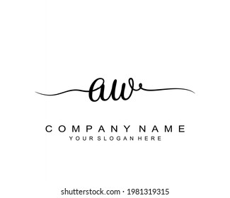AW-Handschrift-Anfangslogo-Vektorgrafik