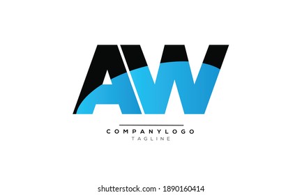 Aw Icon Monogram Letter Text Alphabet Stock Vector (Royalty Free ...