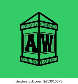AW Initial Explore this unique collection of alphabet house logos, featuring stylish letter combinations inside a geometric house outline. Perfect for branding