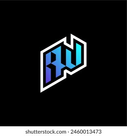Ideas de concepto de juego azul degradado inicial de AW para el equipo de deportes, twitch y streamer