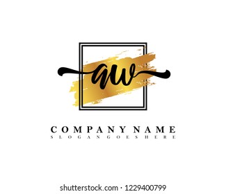 AW Initial handwriting logo concept