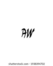 AW initial handwriting logo for identity