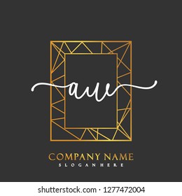 AW Initial Handwriting logo template vector