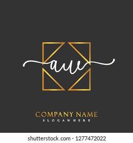 AW Initial Handwriting logo template vector