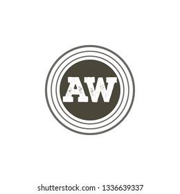 AW  Initial Handwriting logo template vector