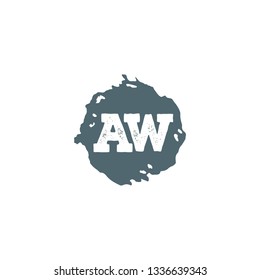 AW  Initial Handwriting logo template vector