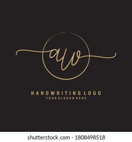AW Initial Handschrift Logo Vorlage Vektorgrafik