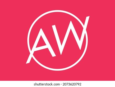 AW initial letter in color design