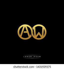 AW initial letter linked circle capital monogram logo modern template