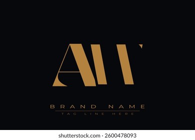 AW initial letter logo design. Letter A and W luxury alphabet letter logo icon template