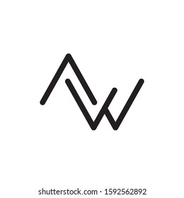 AW initial letter logo template vector icon design
