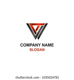 AW initial letter triangle logo.